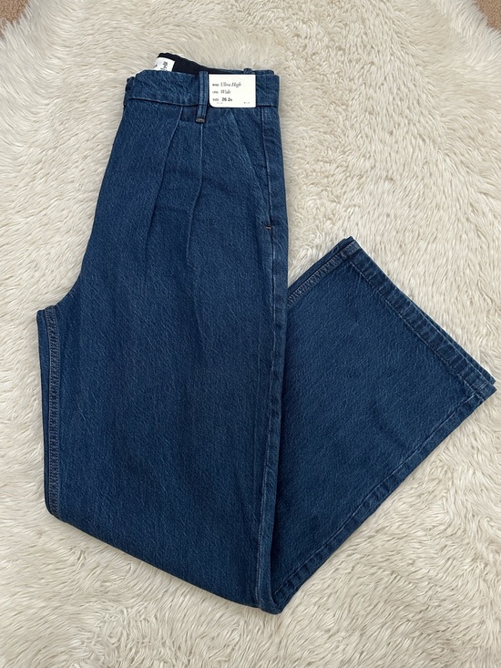 Abercrombie & Fitch Pants - Abercrombie & Fitch Wide-Leg Dark Blue Denim Pants